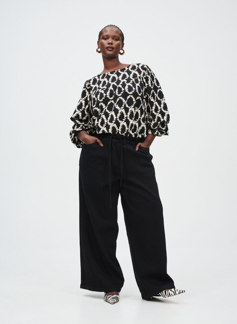 Blouse met print, , Model