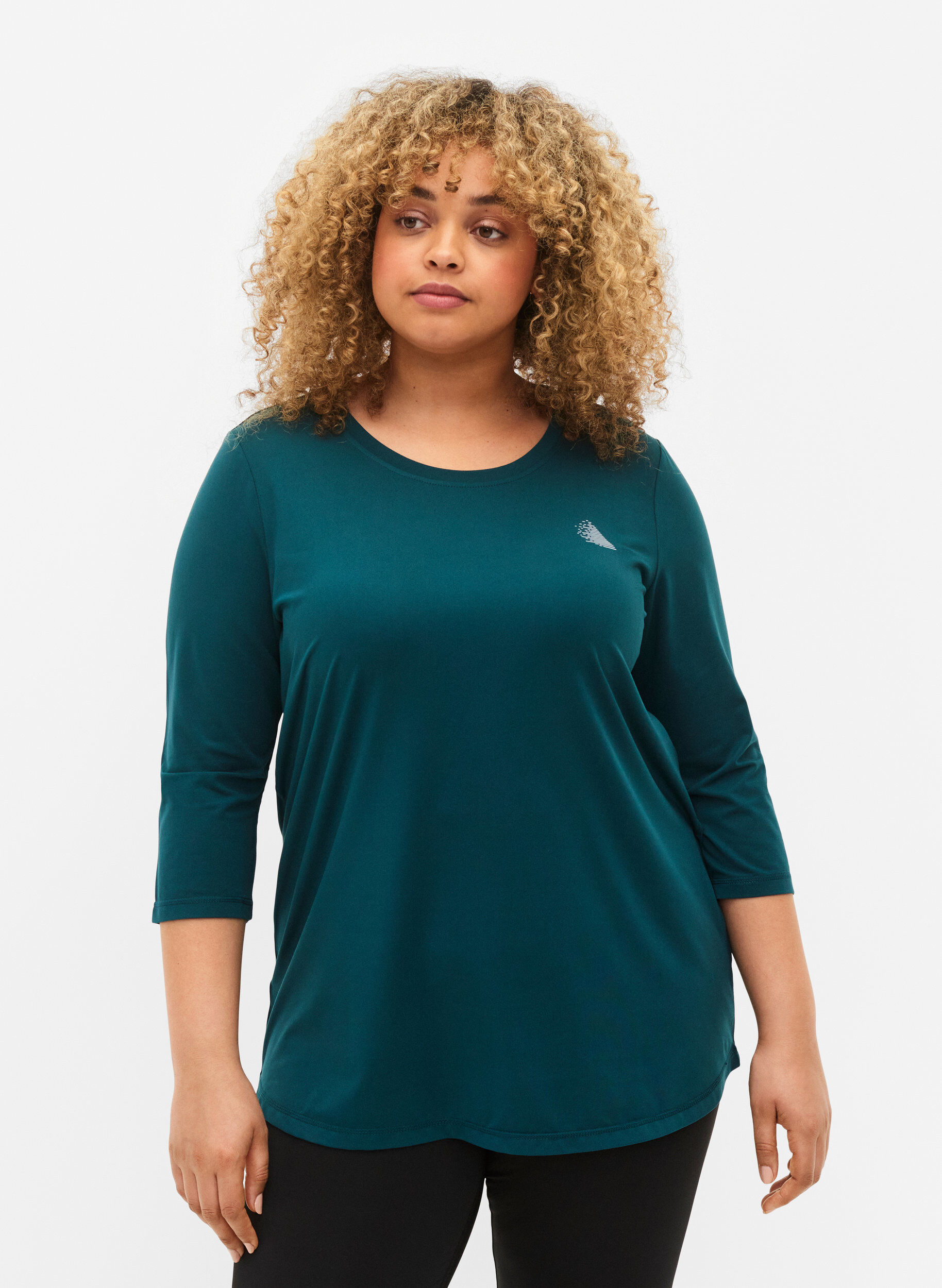 Trainingsblouse met 3/4-mouwen, Groen, Model