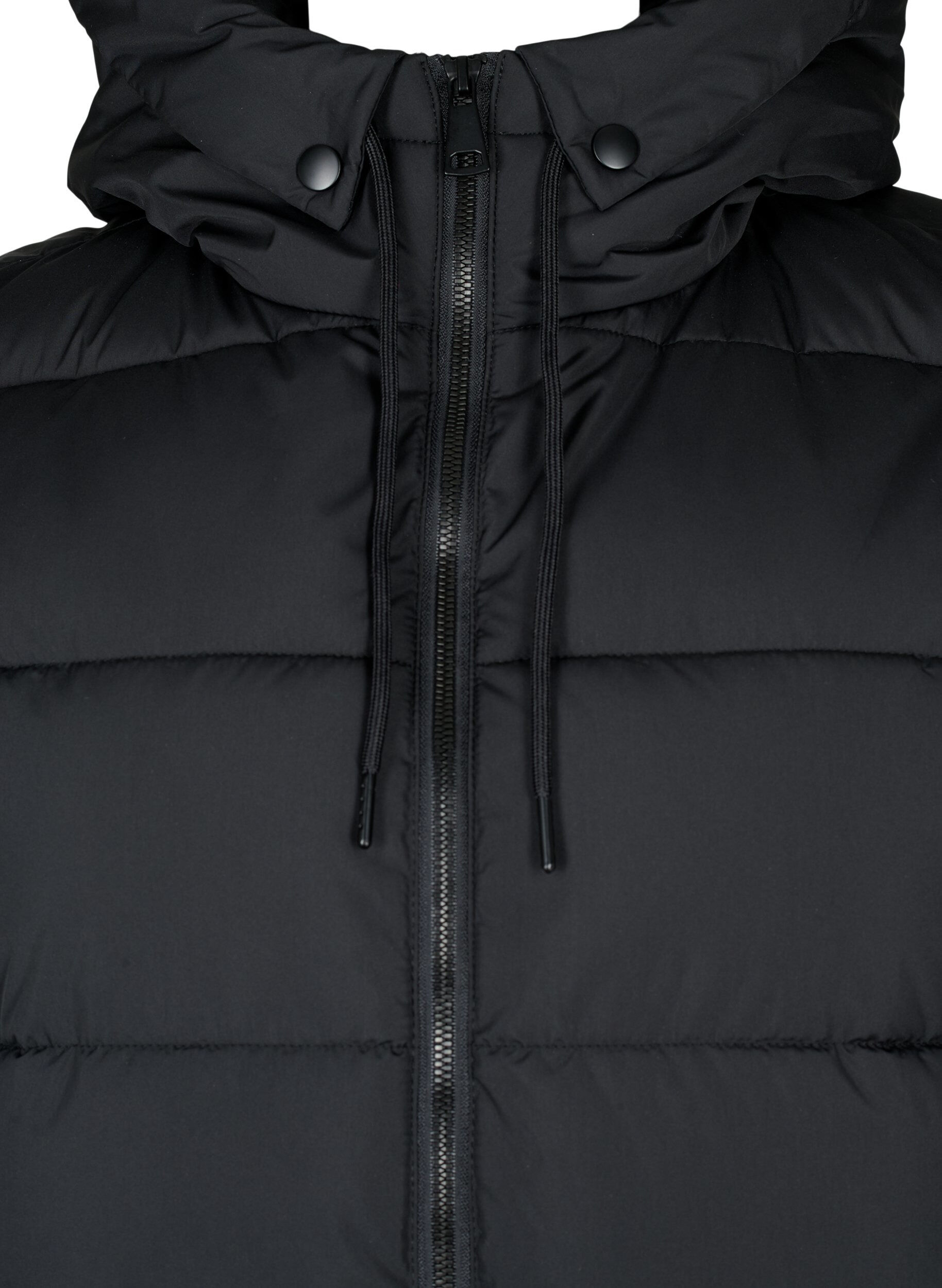 ZizziLange vest met capuchon en zakken, Zwart, Packshot image number 2