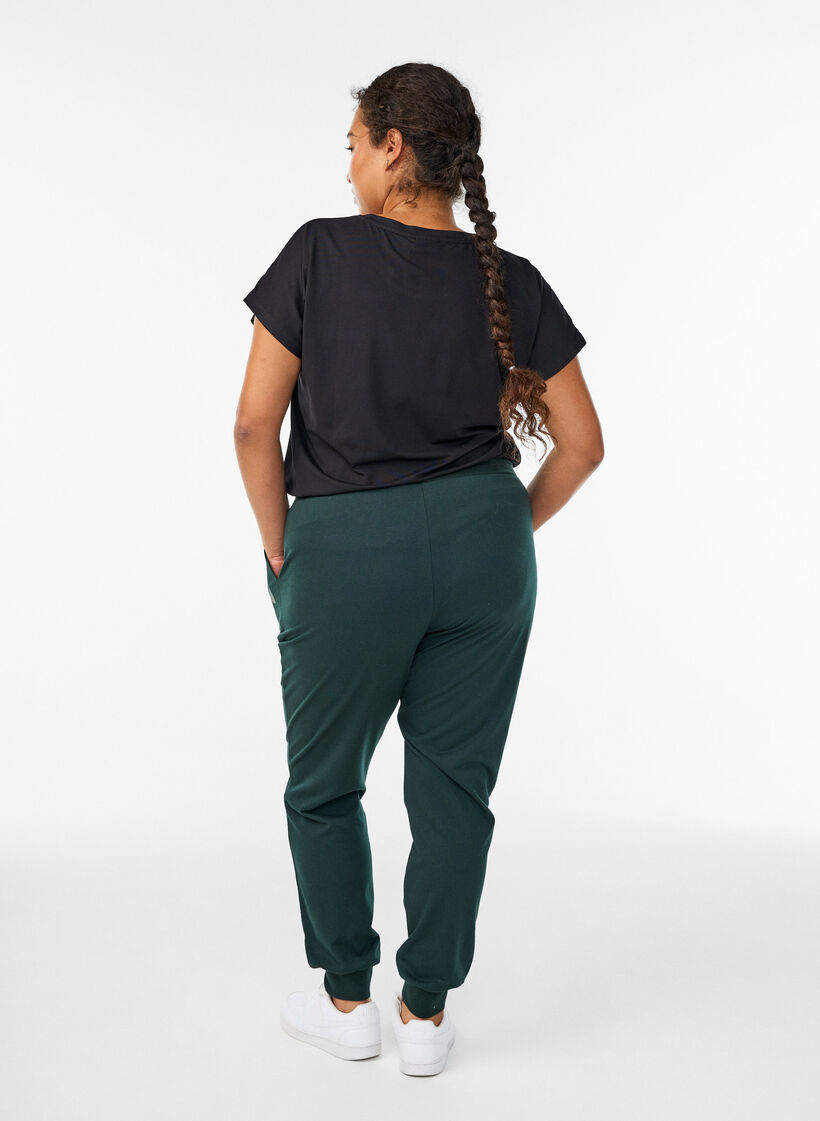 Pantalon de surv&ecirc;tement ample avec poches, Vert fonc&eacute;, Model image number 1