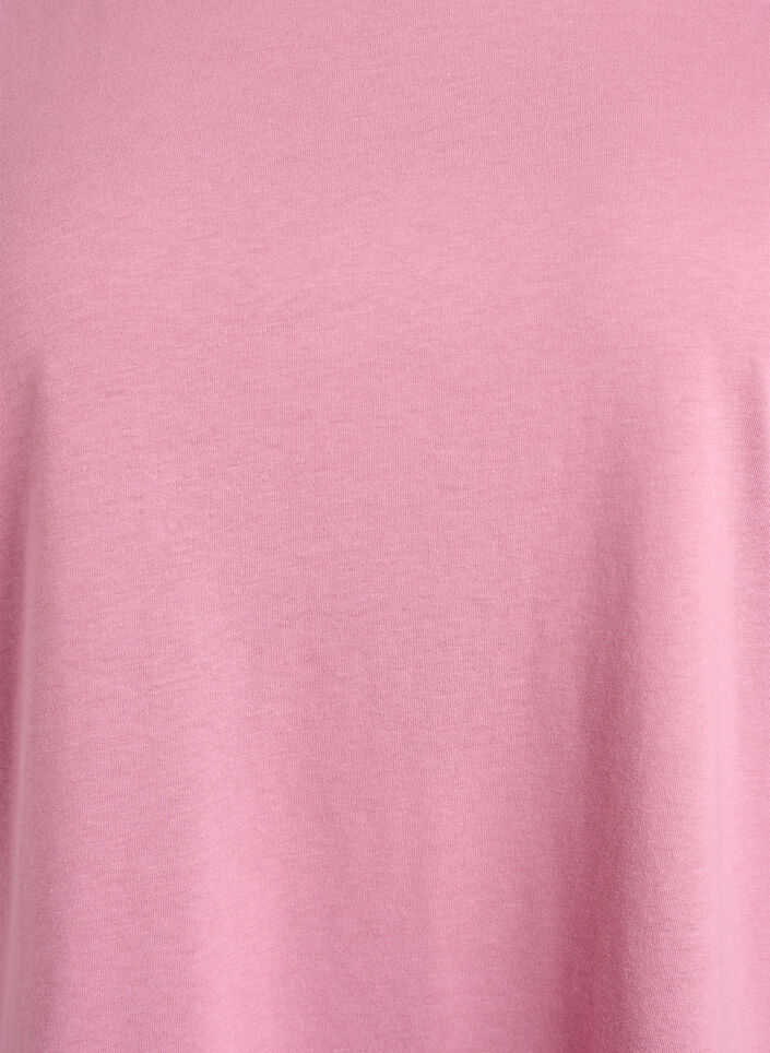 T-shirt &agrave; manches courtes en coton m&eacute;lang&eacute;, Rose, Packshot image number 2