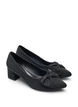 Wide fit - Pumps met strik en strass-steentjes, Zwart, Packshot image number 1