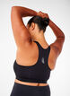 Sport-bh met frontsluiting en hoge ondersteuning, Zwart, Model image number 2
