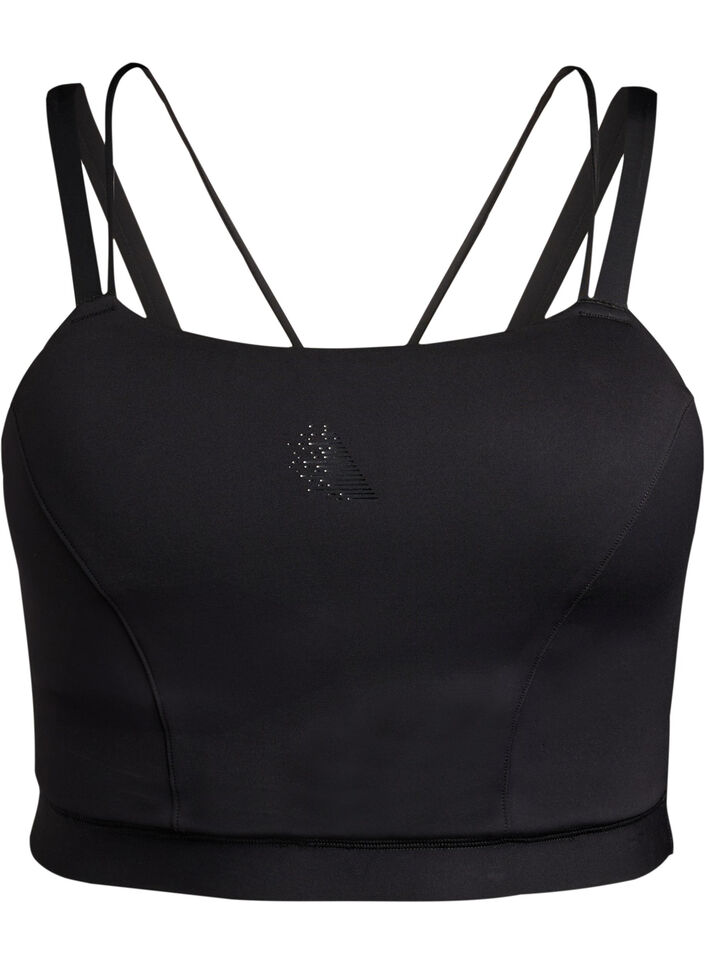 Sportbeha met kruisdetail aan de achterkant, Black, Packshot