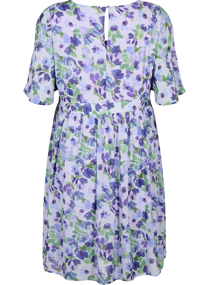 Gebloemde jurk met korte mouwen, Xenon B. Flower AOP, Packshot image number 1