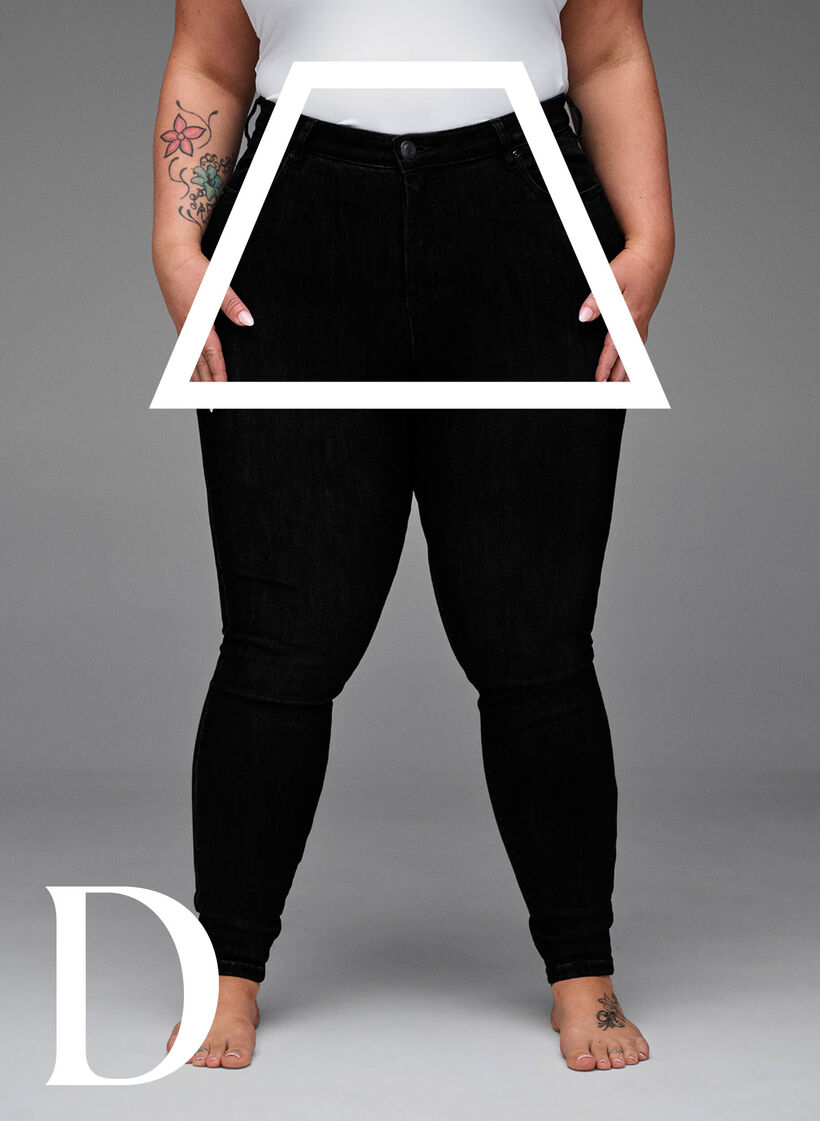 Super smalle jeans met hoge taille, Black, Model