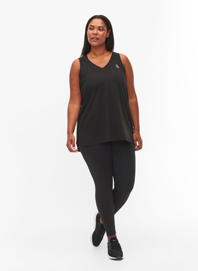 Sporttop met v-hals, Black, Model