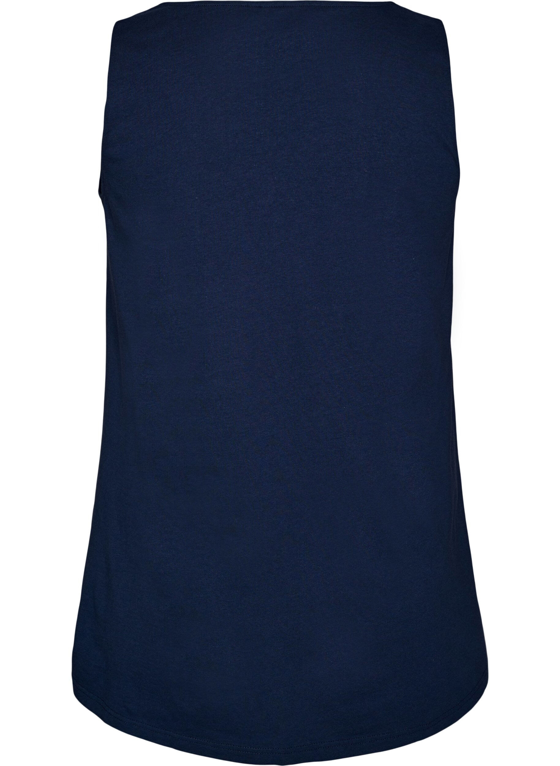 ZizziTop en coton avec forme en A, Bleu, Packshot image number 1