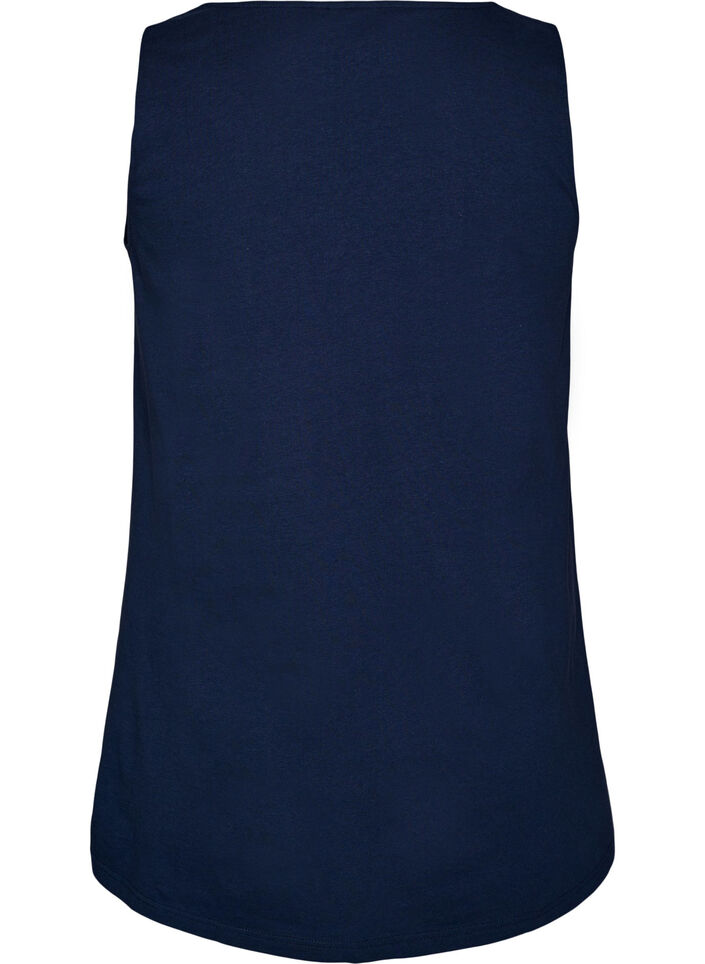 Top en coton avec forme en A, Bleu, Packshot image number 1