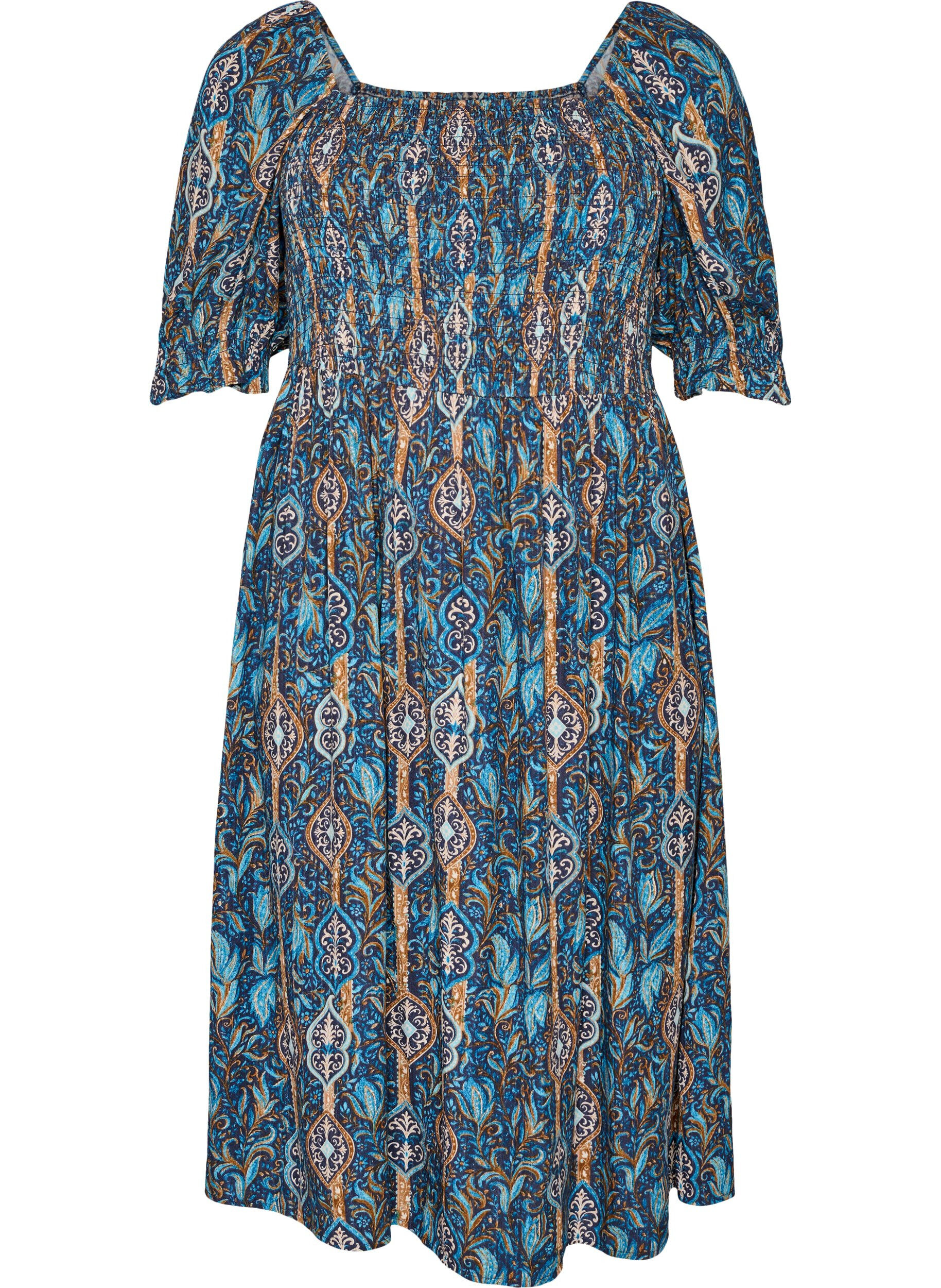 Robe d'&eacute;t&eacute; en viscose &agrave; imprim&eacute; paisley