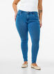 super slim fit Amy jeans met hoge taille, Blauw, Model image number 2