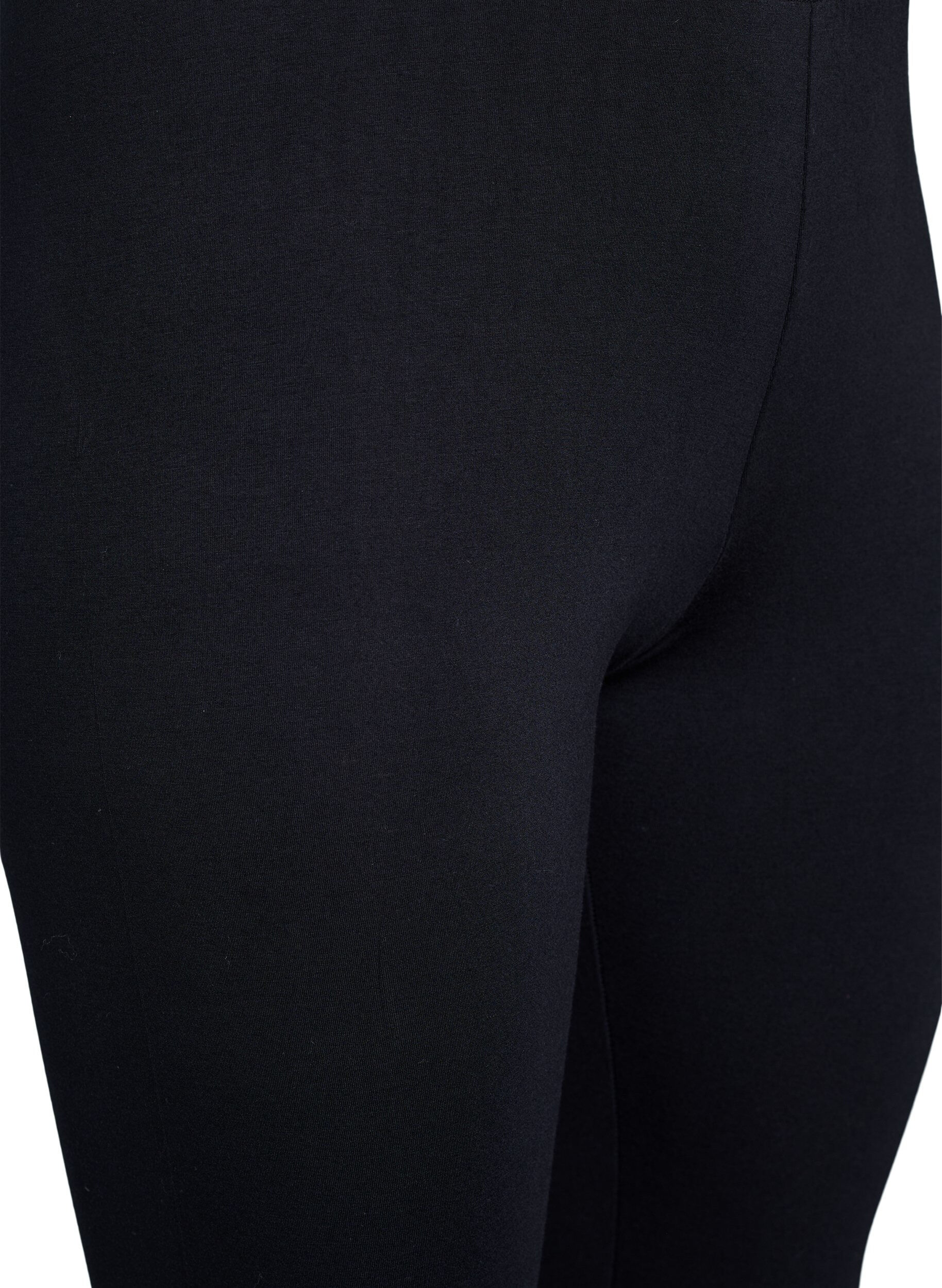 ZizziEnkellange leggings in viscose stof, Zwart, Packshot image number 2