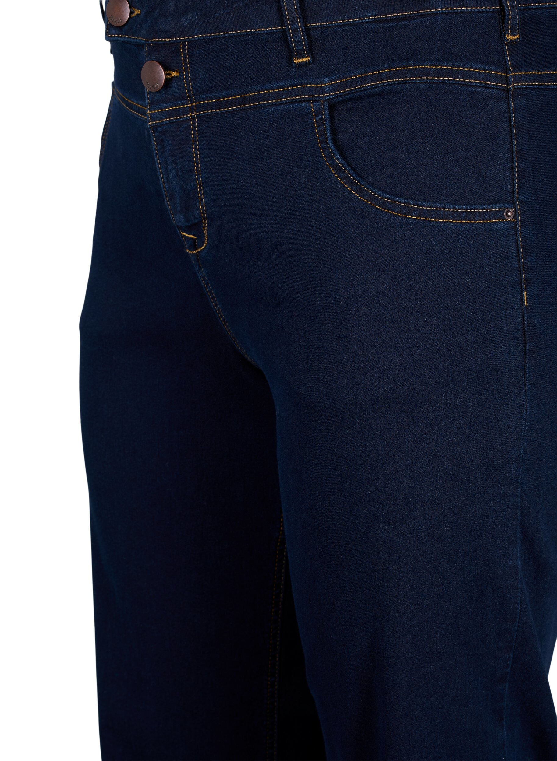 ZizziRegular fit Gemma jeans met hoge taille, Blauw, Packshot image number 2
