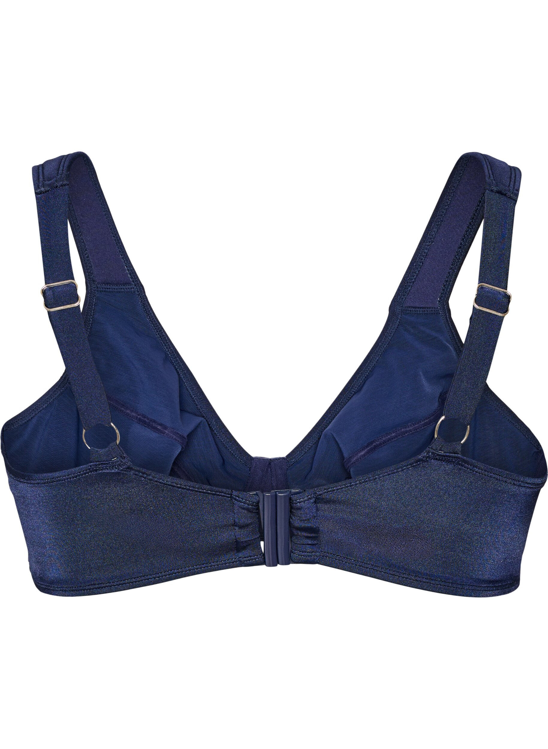 ZizziVolledig dekkende bikinitop met beugel, Blauw, Packshot image number 1
