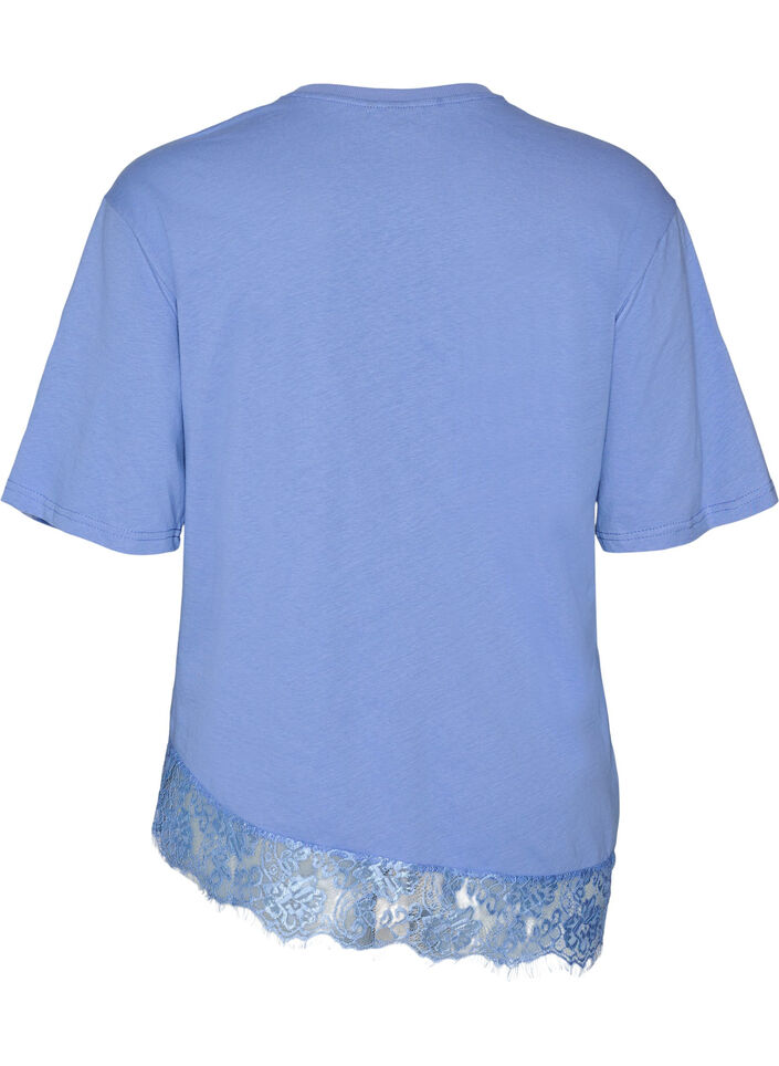 T-shirt met asymmetrische kanten zoom, Paars, Packshot image number 1