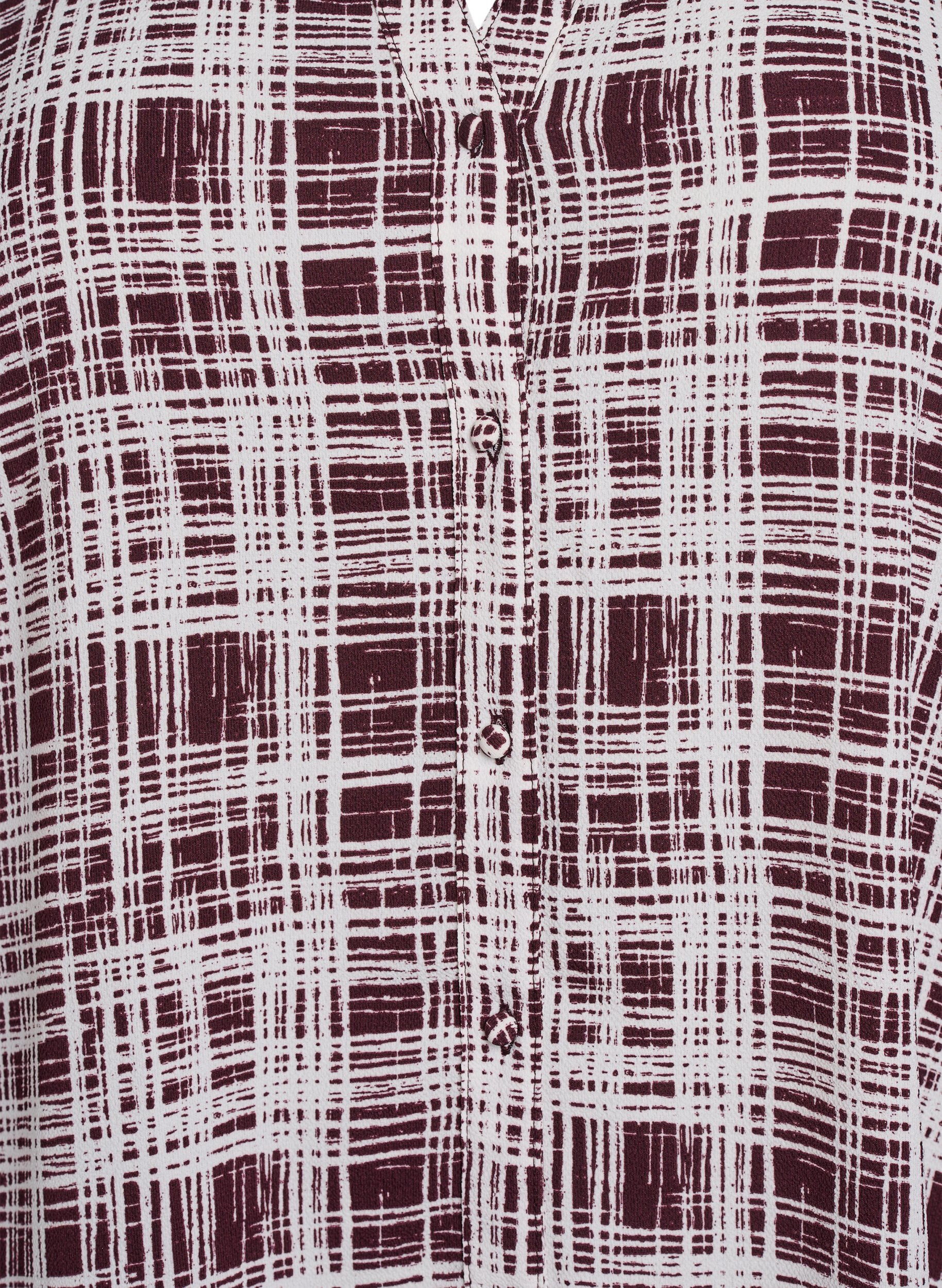 ZizziA-lijn midi-jurk met korte mouwen, Donker Bordeaux, Packshot image number 2