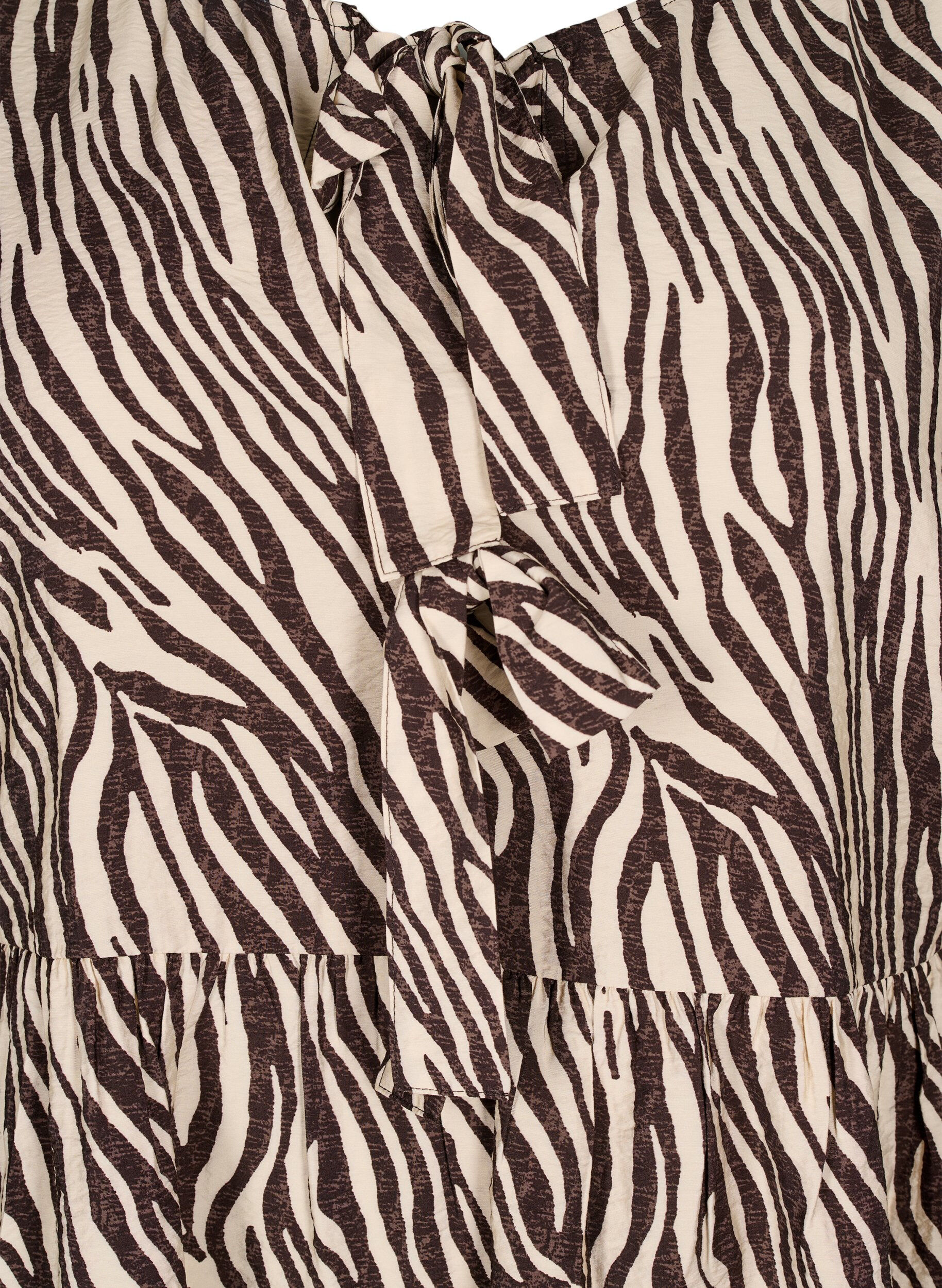 ZizziPeplum blouse met strik en zebraprint, Bruin, Packshot image number 2