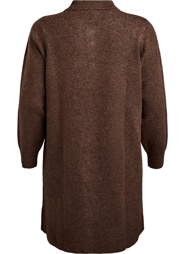 Gebreide jurk met een polokraag en glanzende knopen, Rain Drum Mel., Packshot