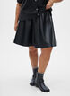 Korte skaterskirt in imitatieleer, Zwart, Model image number 3