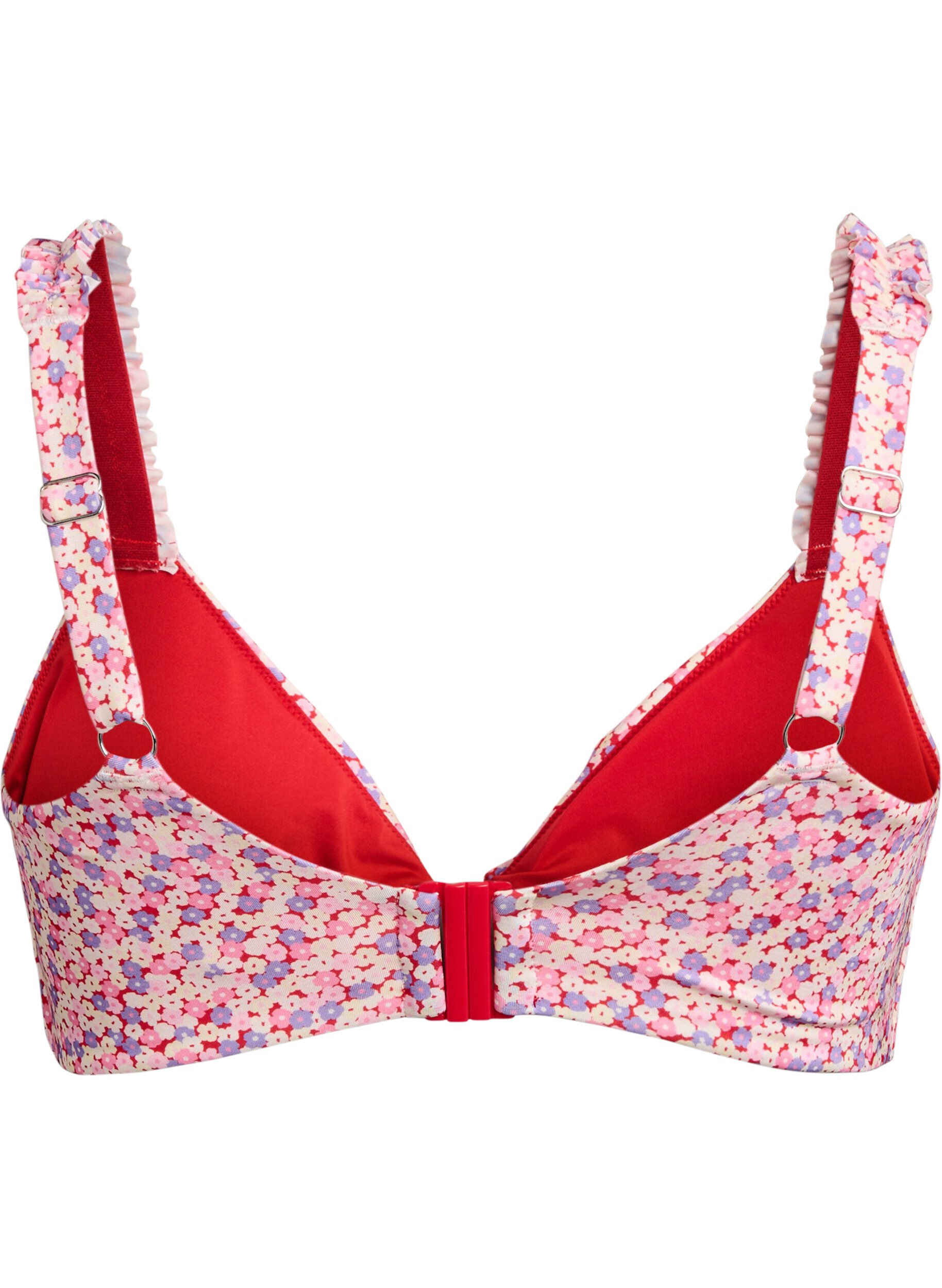 ZizziBloemetjes bikini top met afneembare vulling, Roze, Packshot image number 1