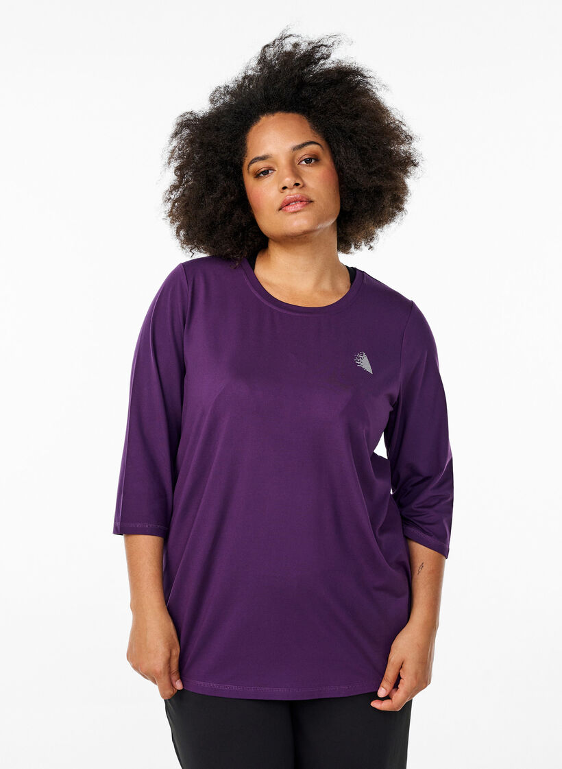 Training blouse met 3/4 mouwen, Paars, Model image number 0