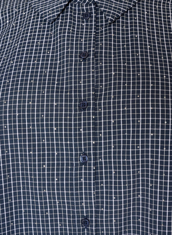 Geruit overhemd met strasssteentjes, Blauw, Packshot image number 2