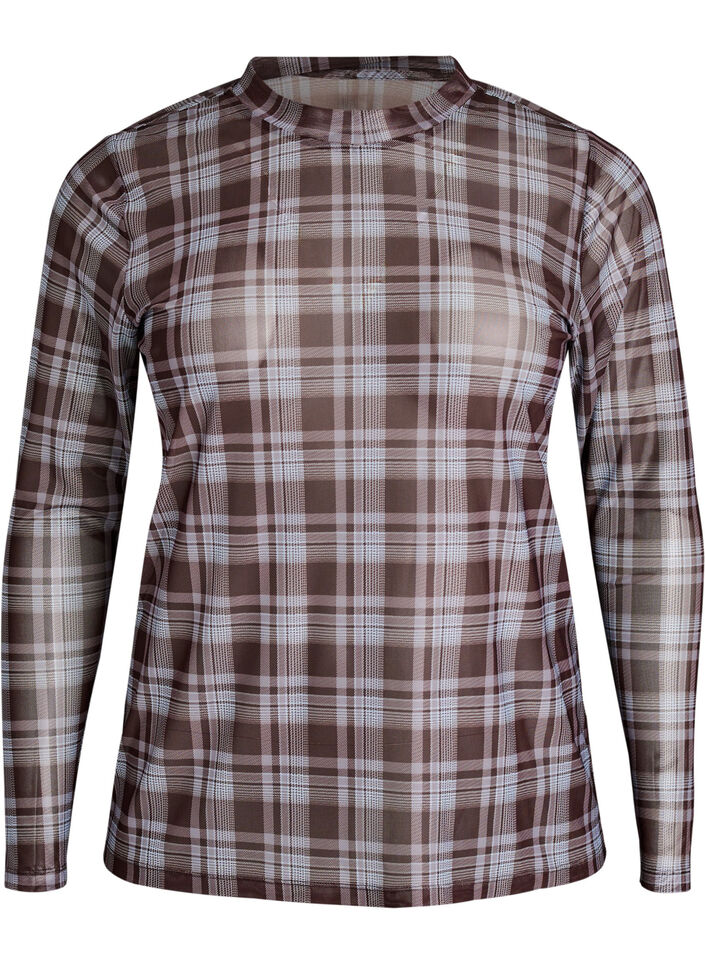 Mesh blouse met stippen, 9995, Packshot image number 0