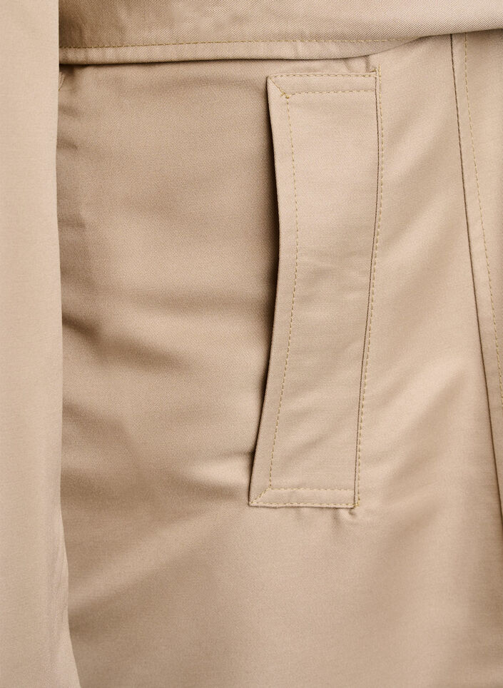 Korte trenchcoat met riem, Coriander, Packshot