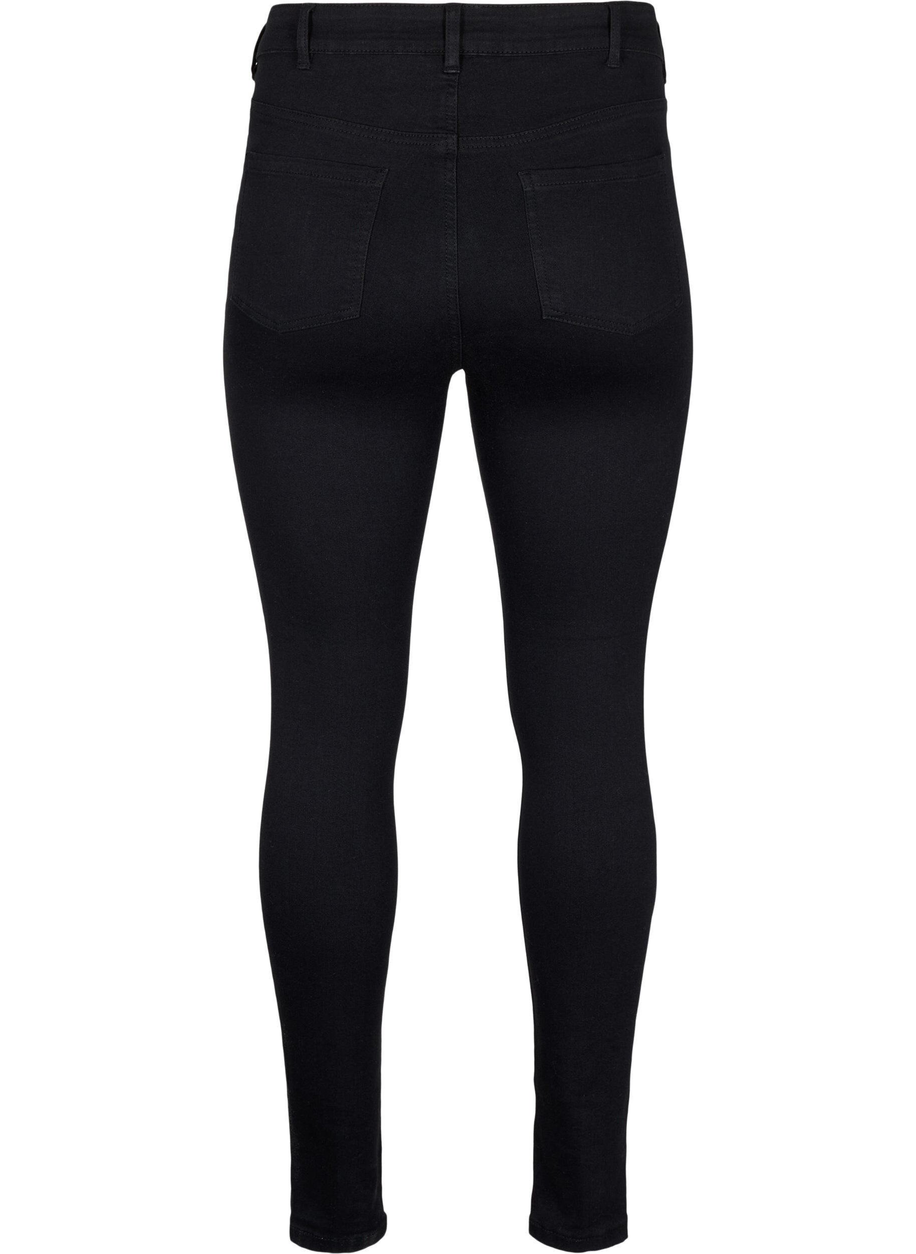 ZizziSuper smalle jeans met hoge taille, Black, Packshot image number 1