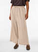 Corduroy broek met wijde pijpen en een hoge taille, Beige, Model image number 2