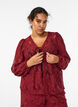 Kanten blouse met open voorkant en strikbandjes, Donker Bordeaux, Model image number 0