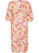 Bloemen midi-jurk met broderie anglaise en een strikriem, Roze, Packshot image number 1