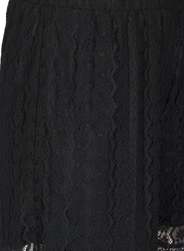 Hoog getailleerde kanten short, Black, Packshot