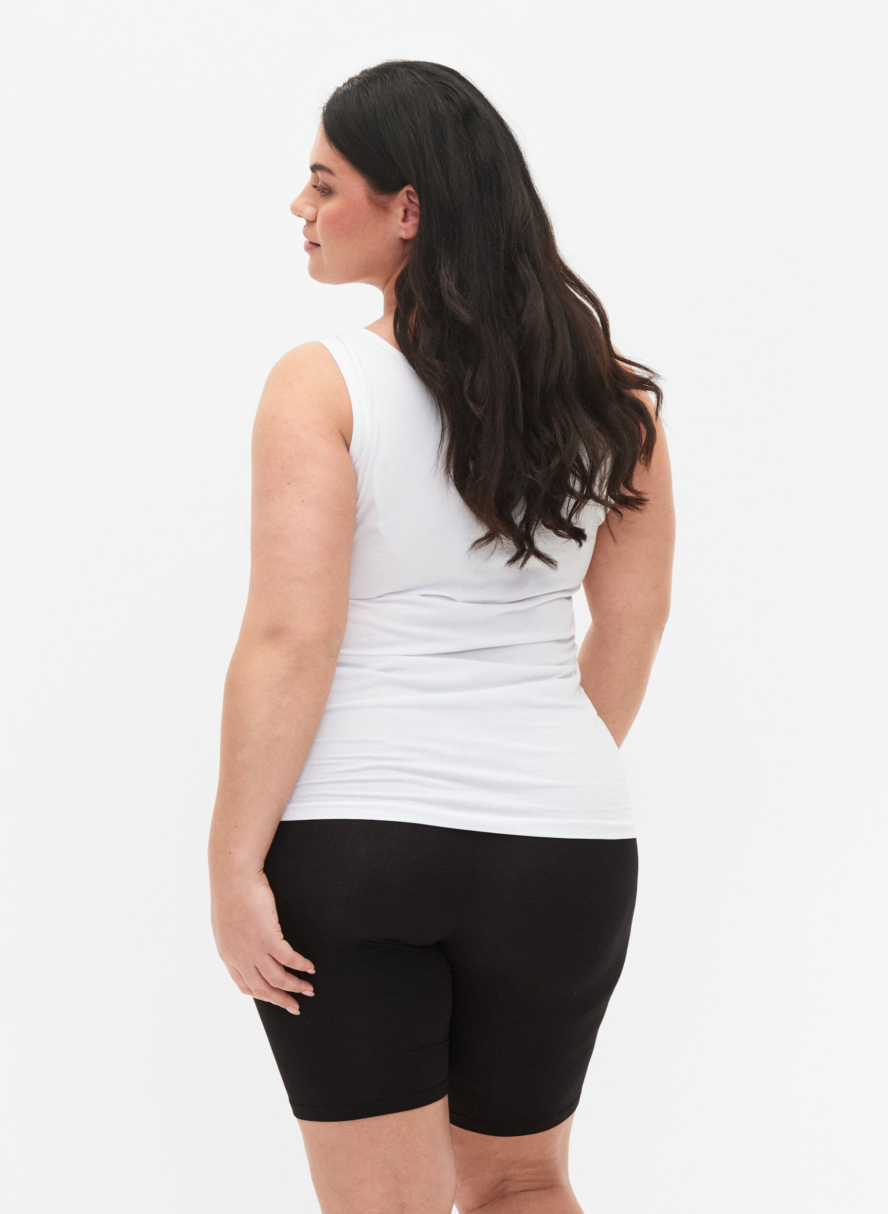 Zizzi2-pack viscose fietsbroek, Zwart, Model image number 2