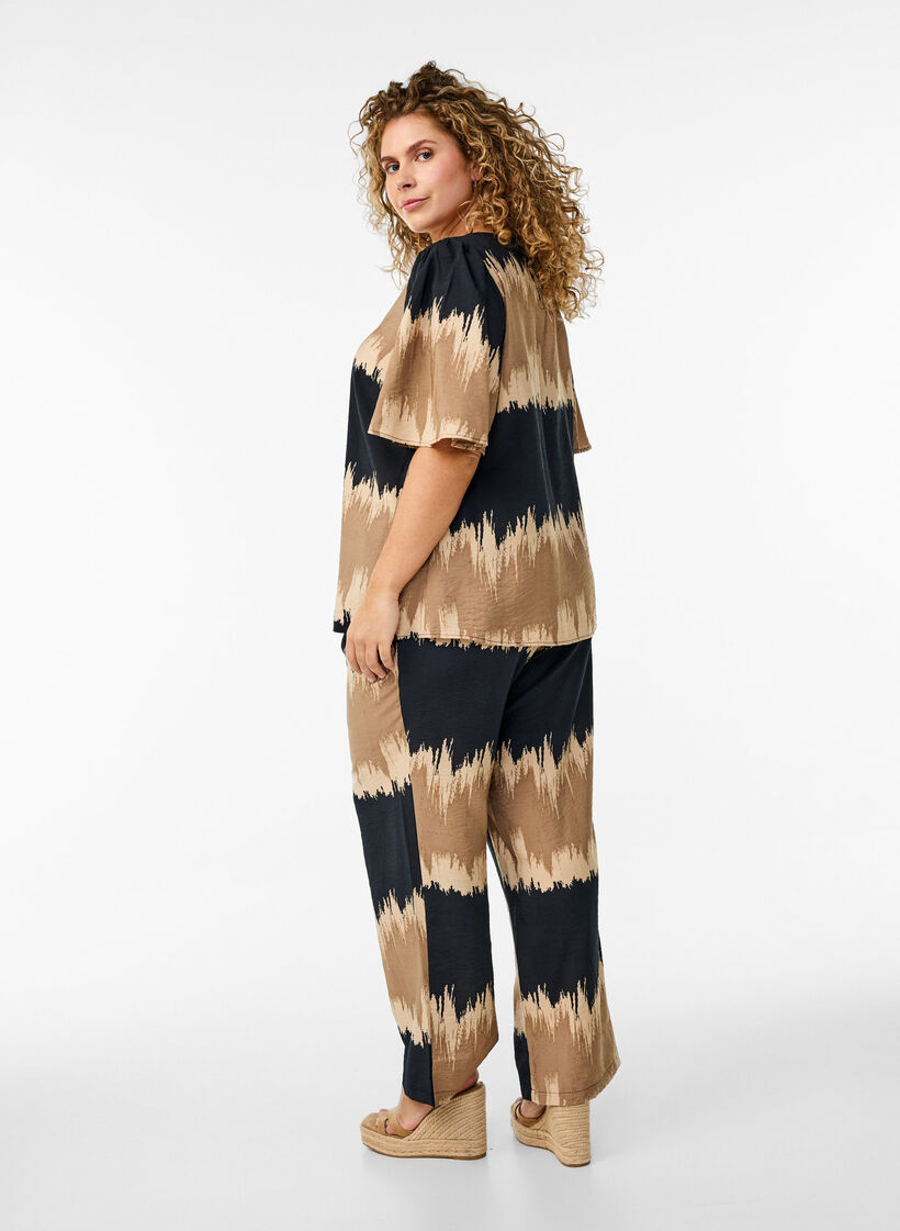 Losse broek met grafische print, Color Fade AOP, Model