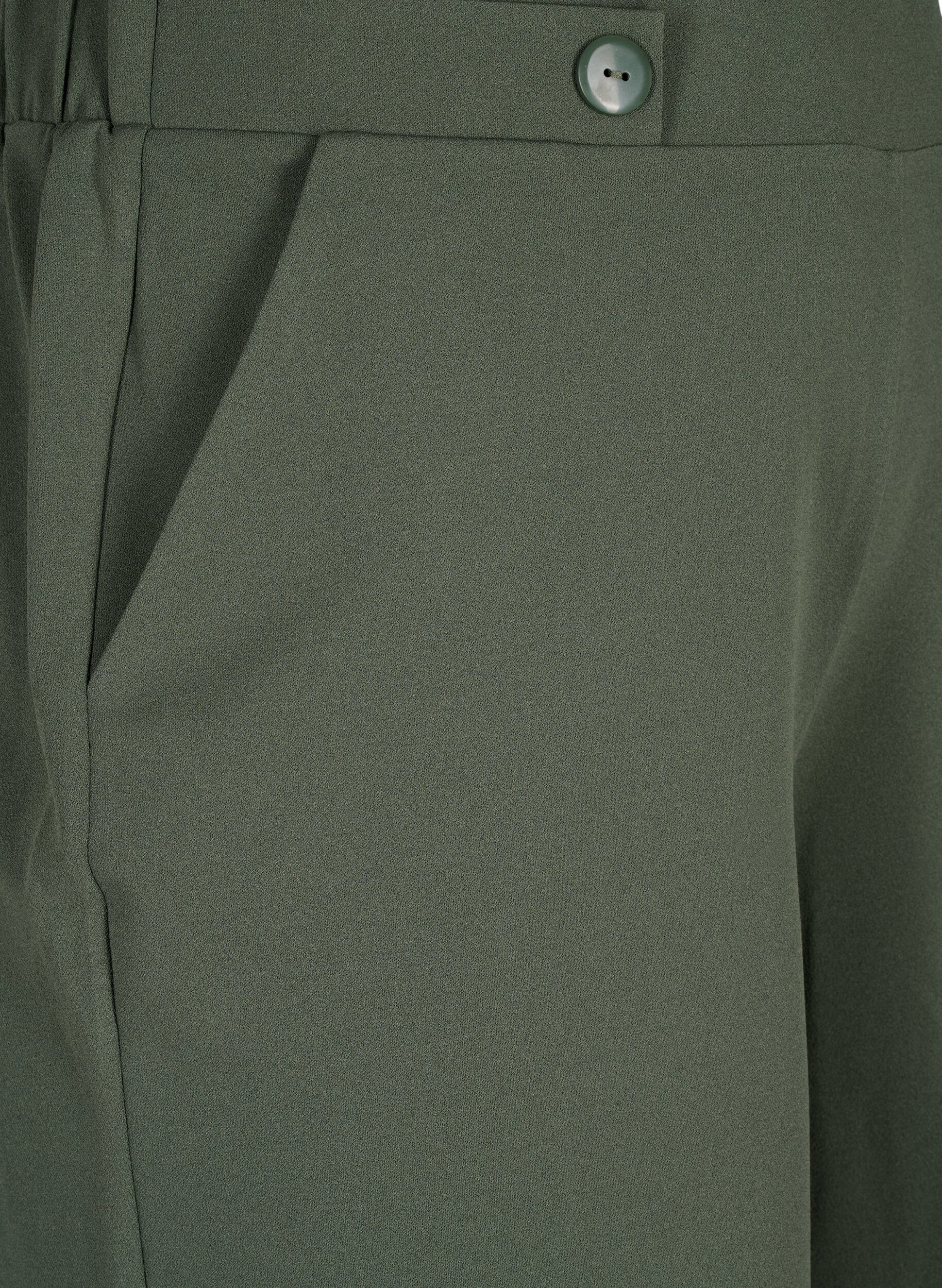 ZizziKorte broek met zakken en losse pasvorm, Groen, Packshot image number 2