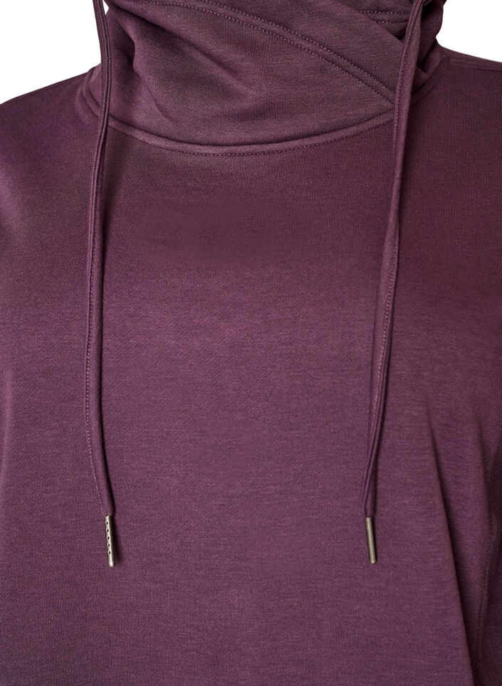 Sweatshirt met hoge kraag en zakken, Paars, Packshot image number 2