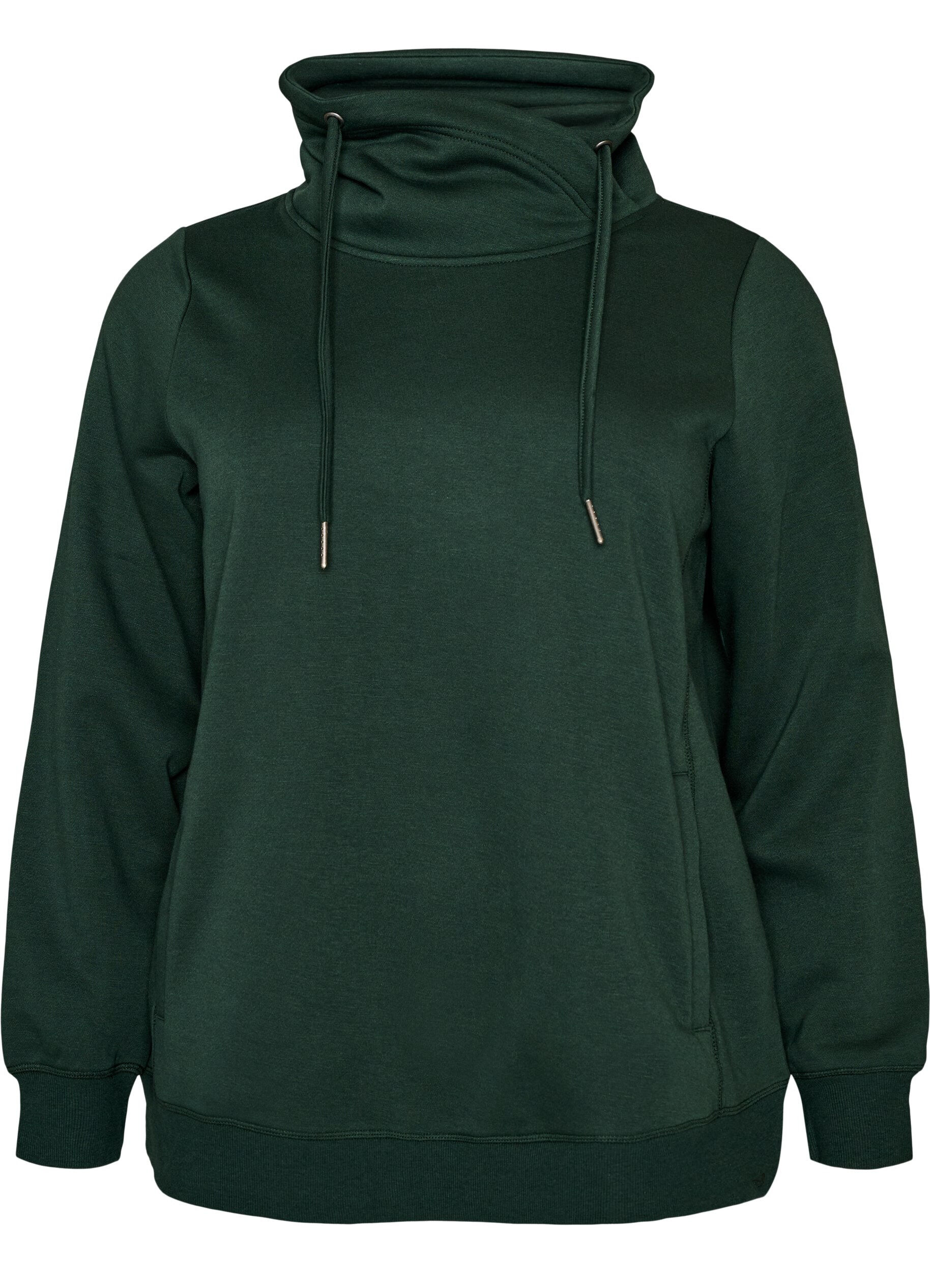 FLASH - Sweatshirt met hoge kraag en zakken