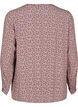 Blouse met lange mouwen, print en V-hals, Bruin, Packshot image number 1