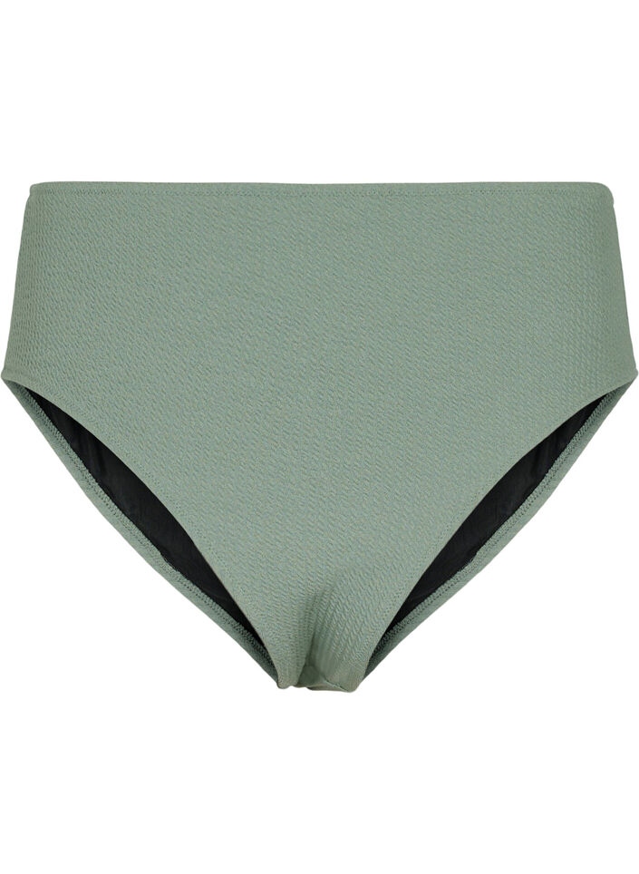 Bikinislip met cr&ecirc;pestructuur, Groen, Packshot image number 1