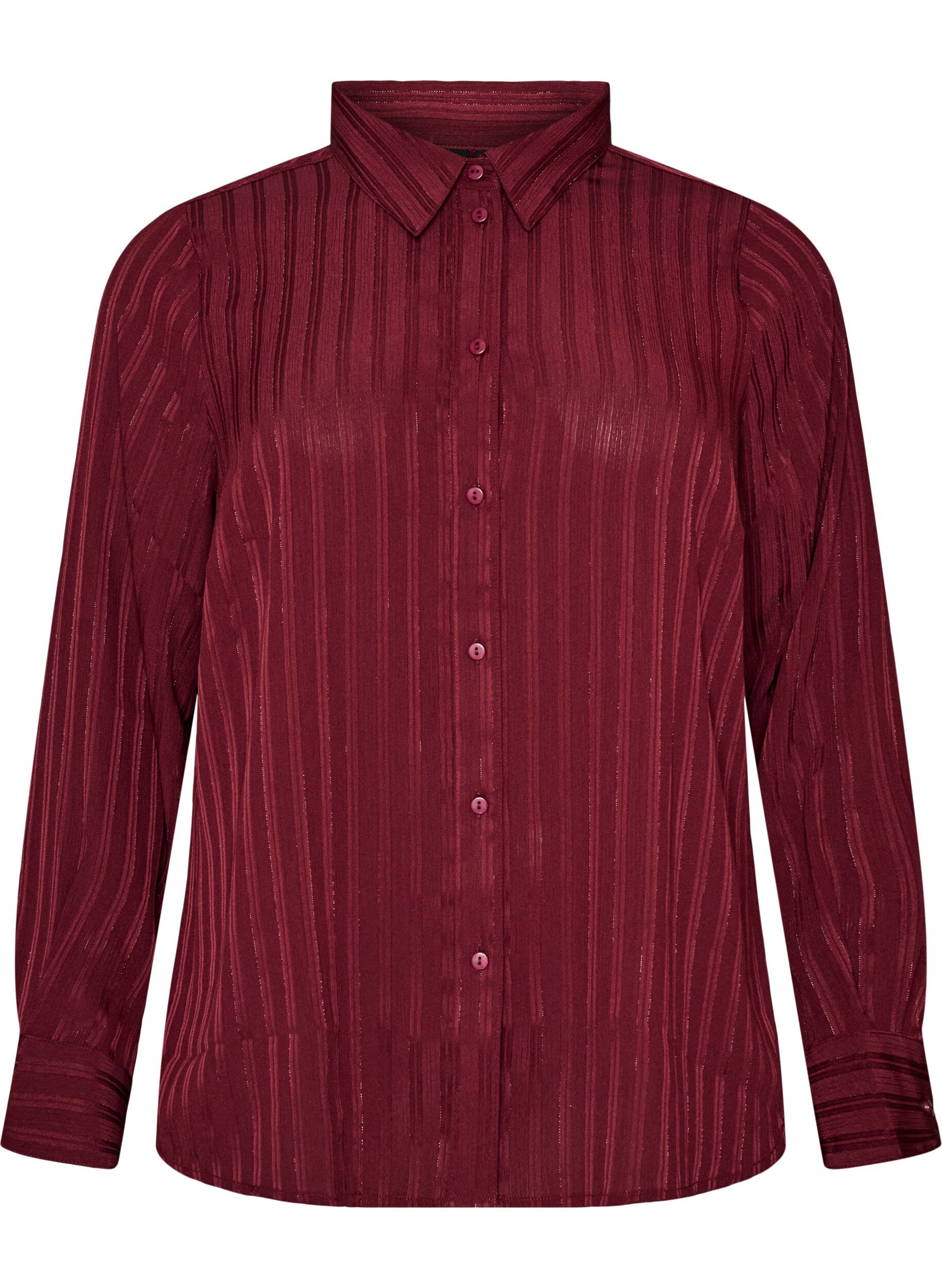 Shirt met gestructureerde strepen en glitterdraden