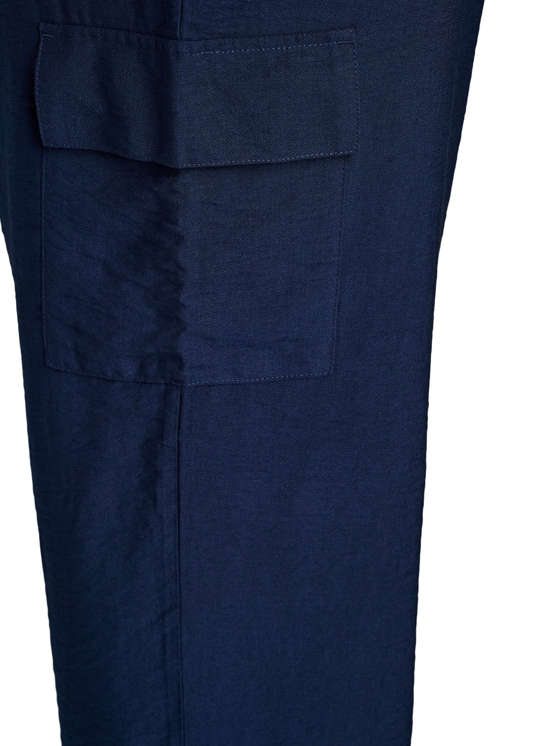 ZizziCargo broek met hoge taille, Blauw, Packshot image number 3