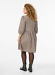 Korte jurk met textuur en 3/4 mouwen, Beige, Model image number 2