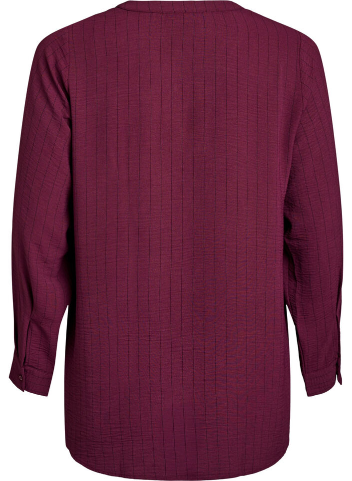 Streepjes overhemdblouse, Rood, Packshot image number 1