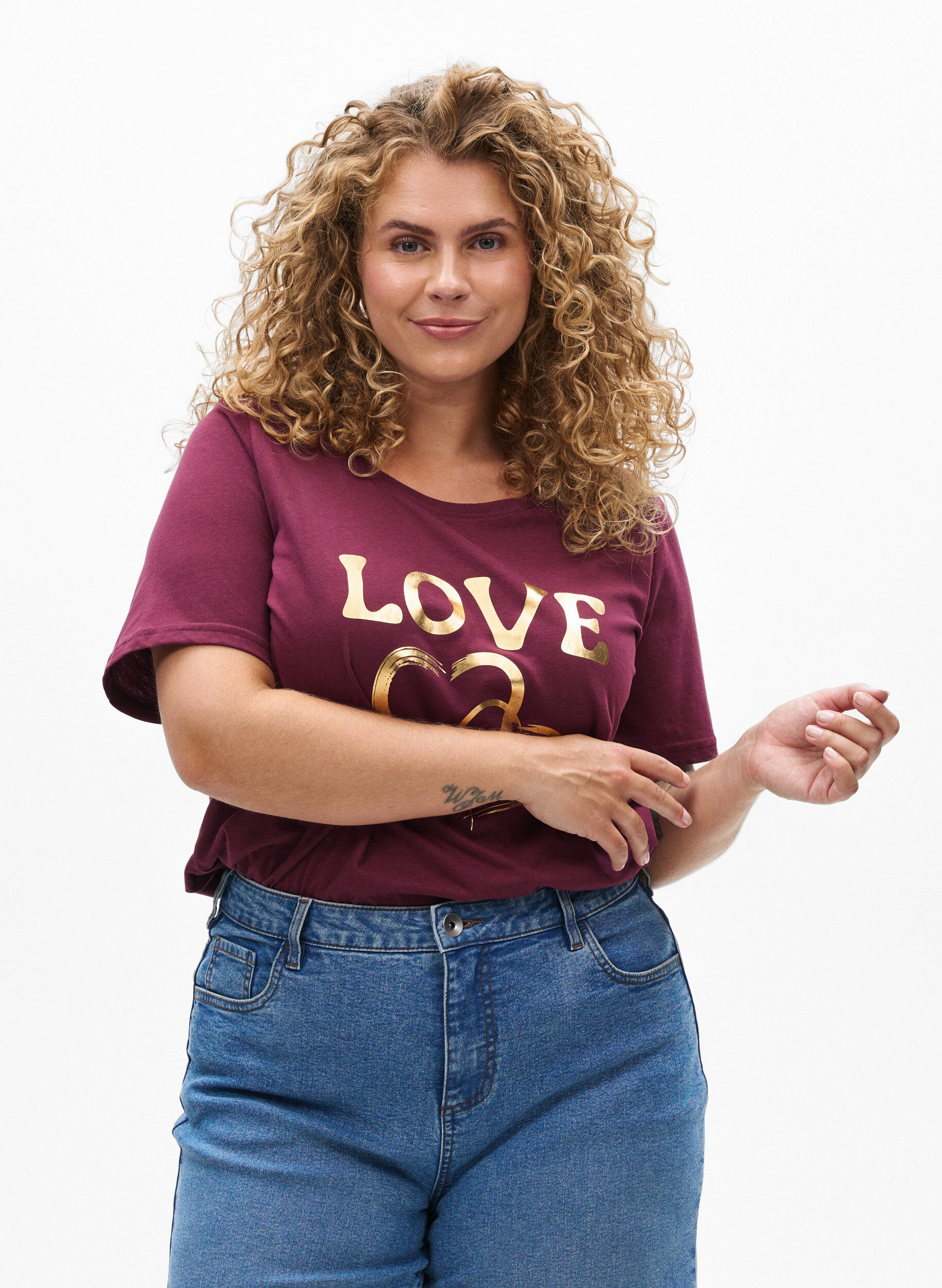 FLASH - T-shirt met print, Rood, Model