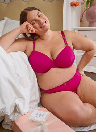 ZizziVoorgevormde Bh met kanten kantpatroon, Boysenberry, Image image number 0