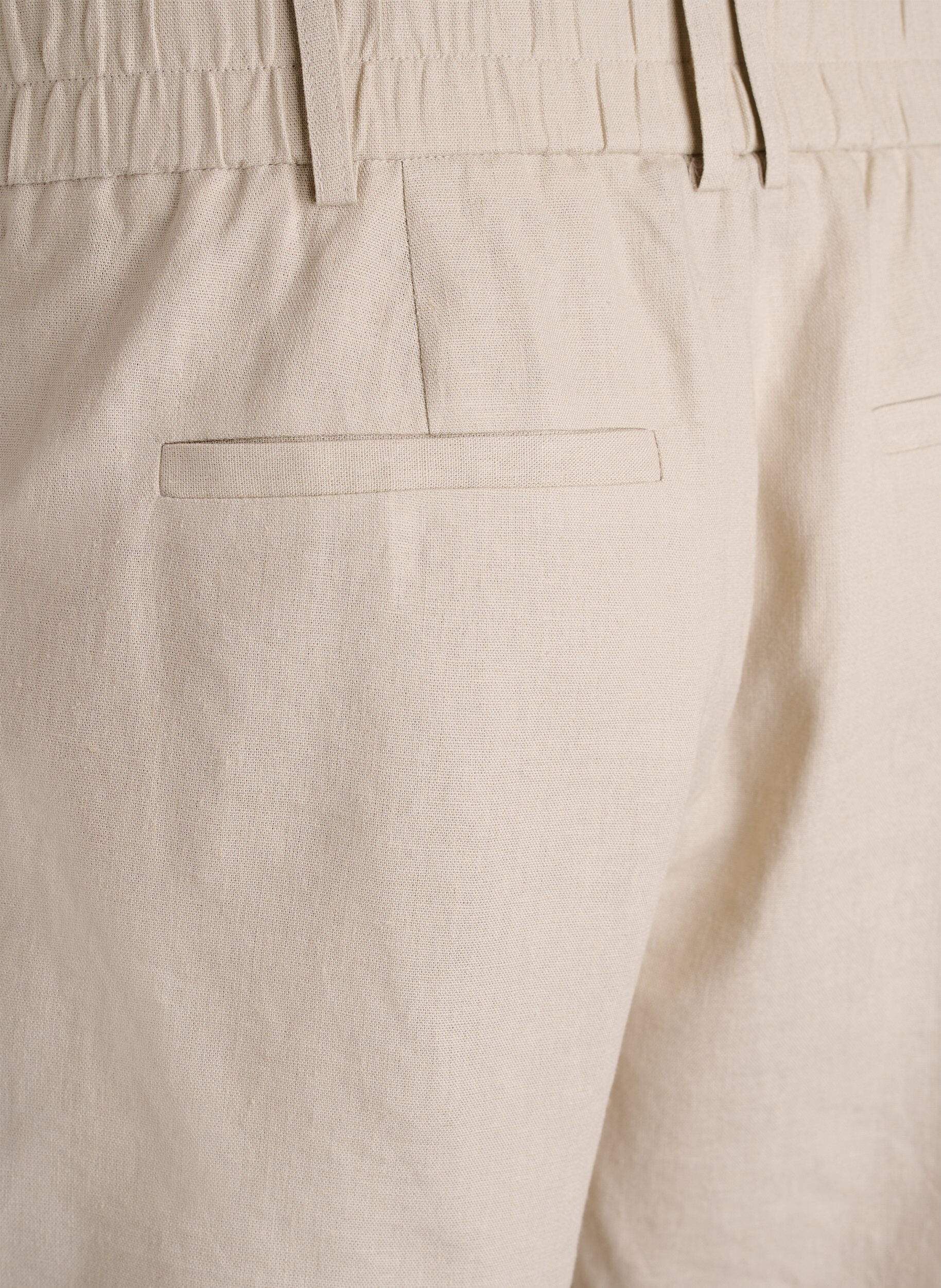 ZizziBermuda shorts met hoge taille in linnen en viscose, Beige, Packshot image number 3