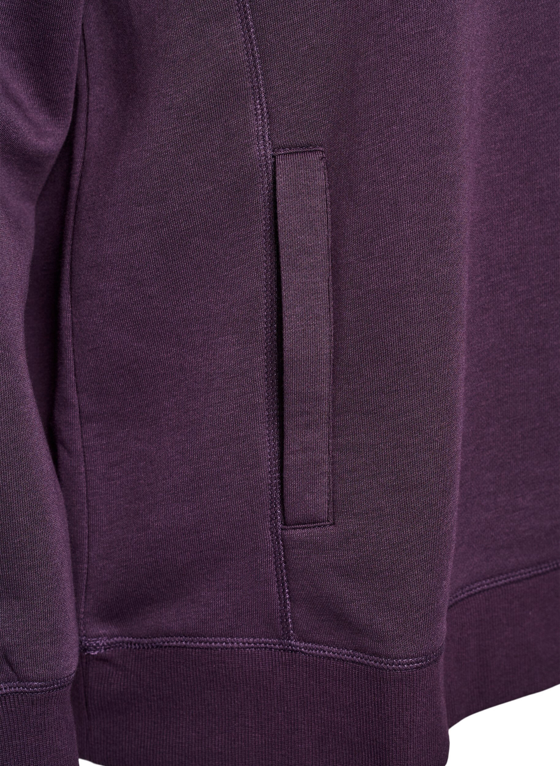 Zizzi Sweat &agrave; col montant et poches, Violet, Packshot image number 3
