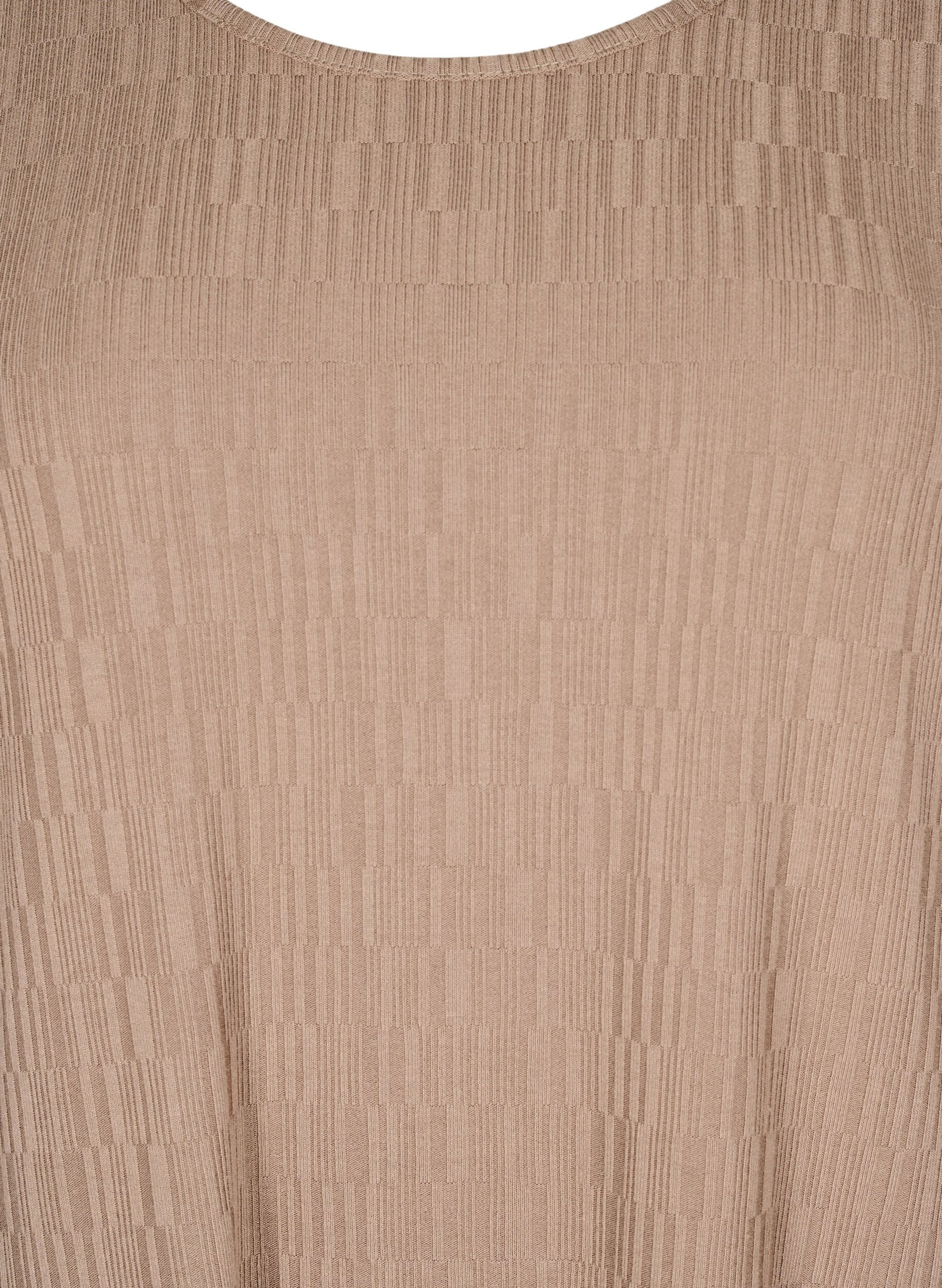 ZizziJurk met textuur en 3/4 mouwen, Bruin, Packshot image number 2