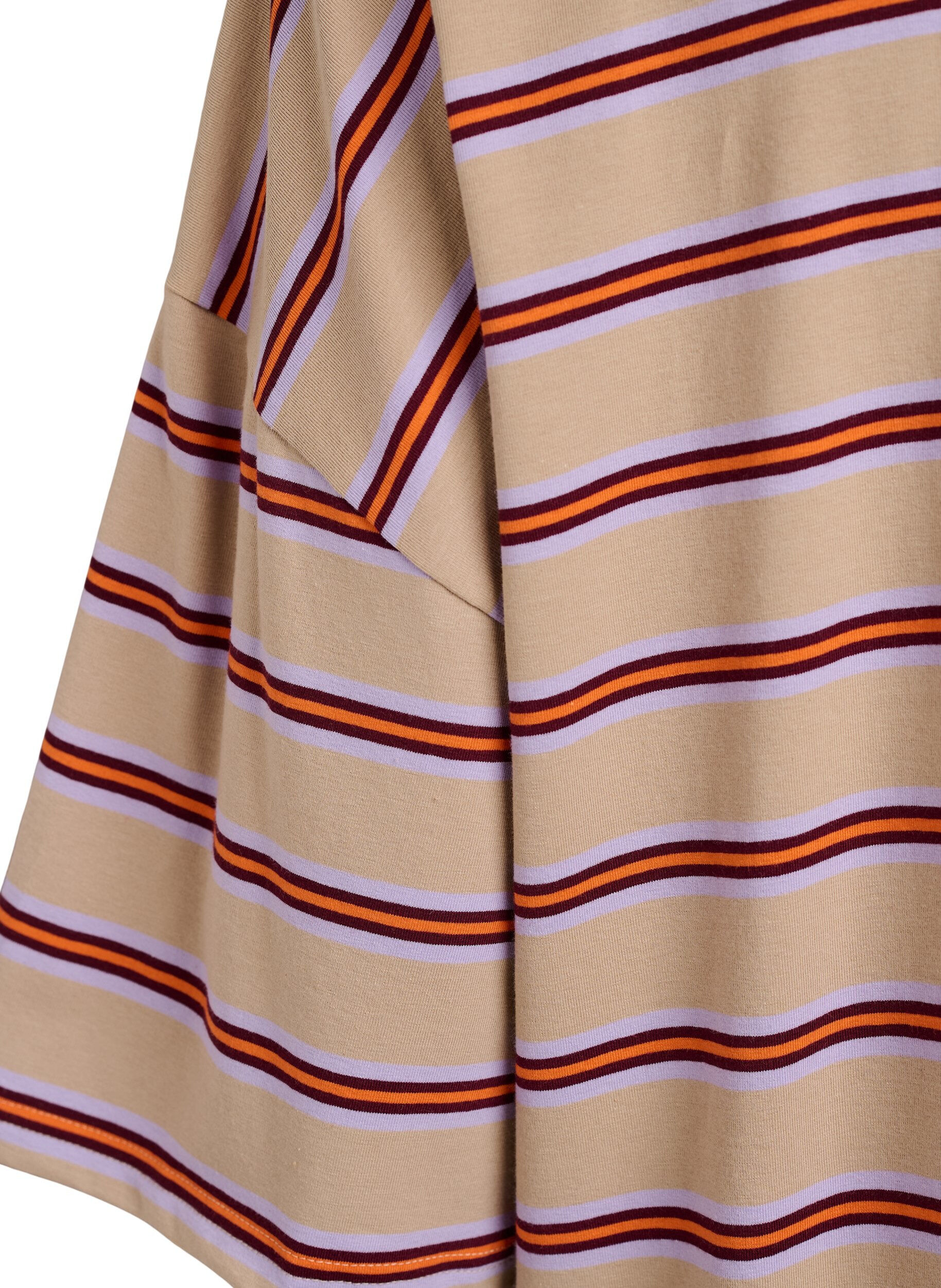 ZizziOversized T-shirt met strepen en 1/2 mouwen, Beige, Packshot image number 3